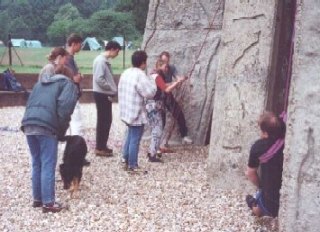 Lyn & Adrian Practicing 'Crevice' rescue on Pete.jpg (178556 bytes)
