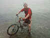 pw- Phil, end of ride, Robin Hoods Bay.jpg (39842 bytes)